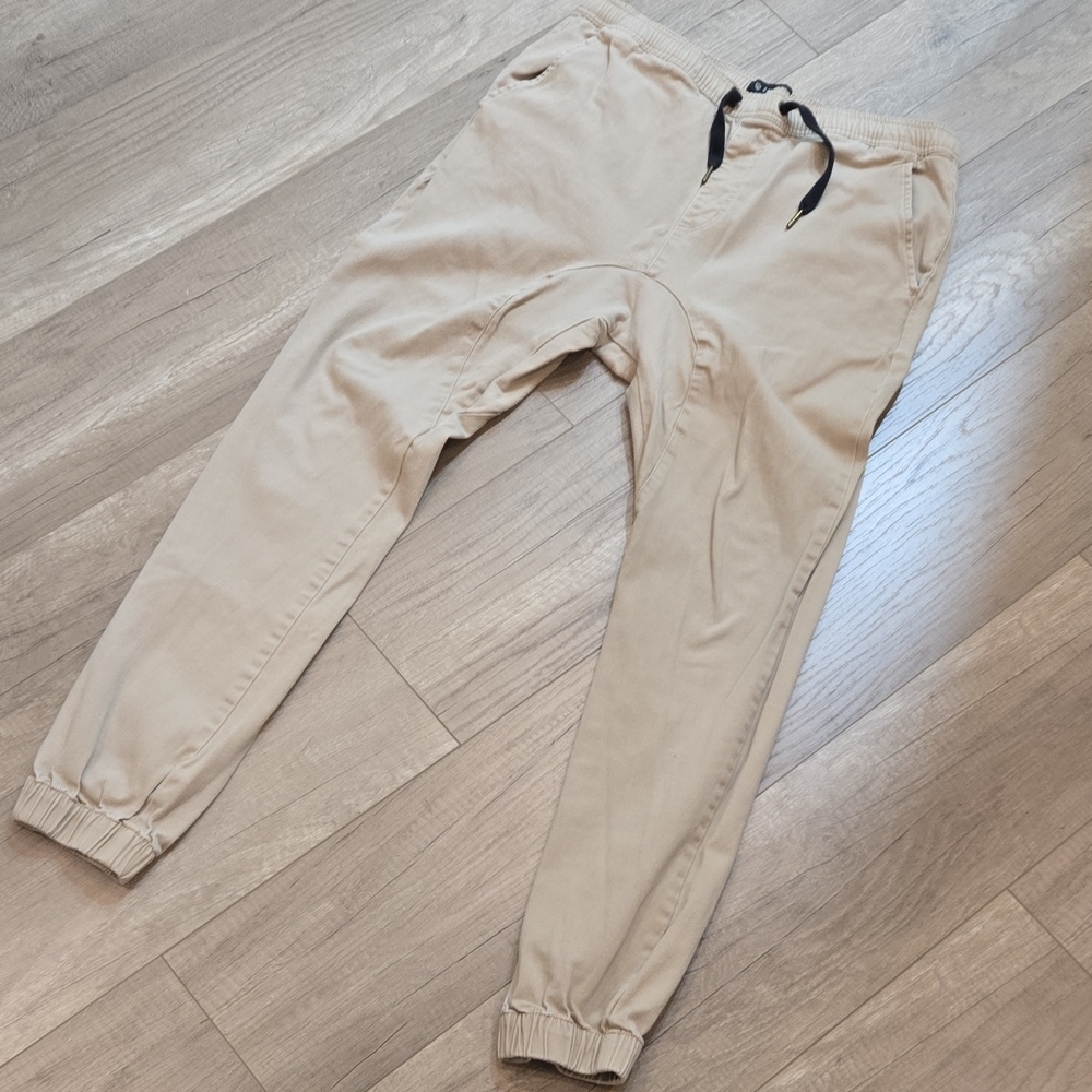 Zanerobe Light Tan Joggers with Black Drawstring